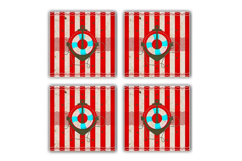 Glasunderlägg 4-pack - Flerfärgad - Inredning - Bordsdekoration - Glasunderlägg
