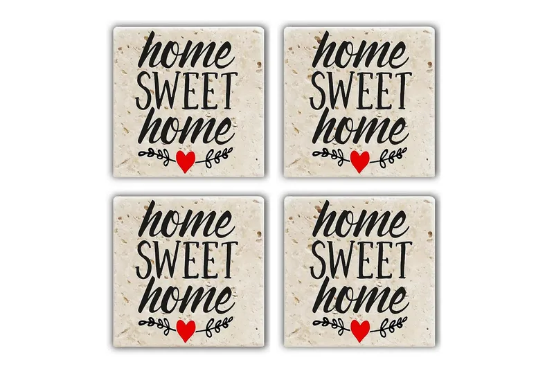 Glasunderlägg 4-pack - Flerfärgad - Inredning - Bordsdekoration - Glasunderlägg