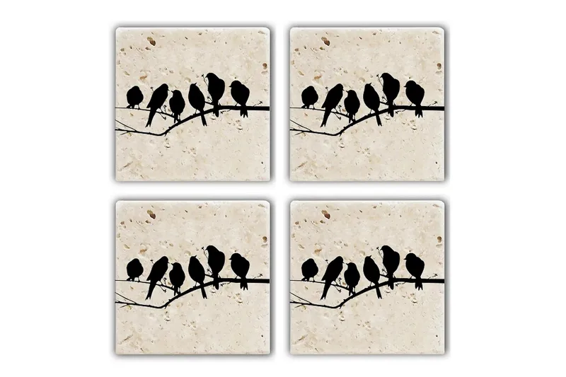 Glasunderlägg 4-pack, Flerfärgad