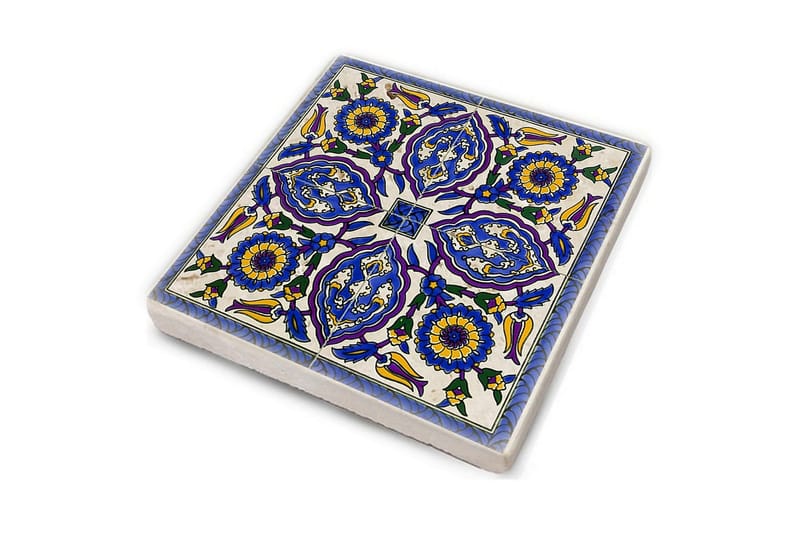 Glasunderlägg 4-pack - Blå/Gul - Inredning - Bordsdekoration - Glasunderlägg