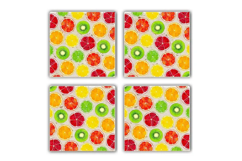 Glasunderlägg 4-pack, Flerfärgad