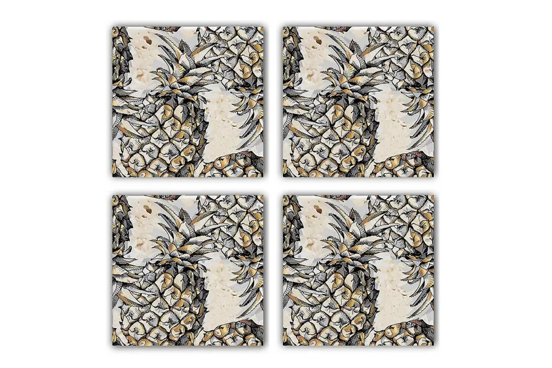 Glasunderlägg 4-pack, Flerfärgad