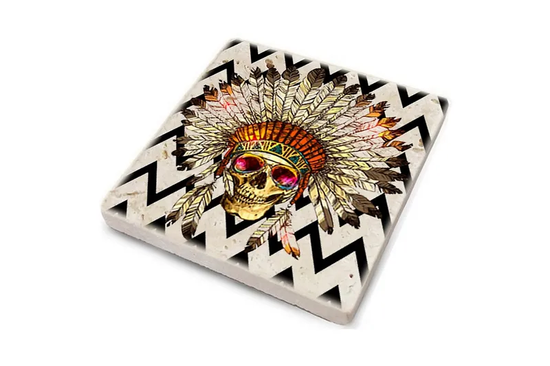 Glasunderlägg 4-pack - Flerfärgad - Inredning - Bordsdekoration - Glasunderlägg