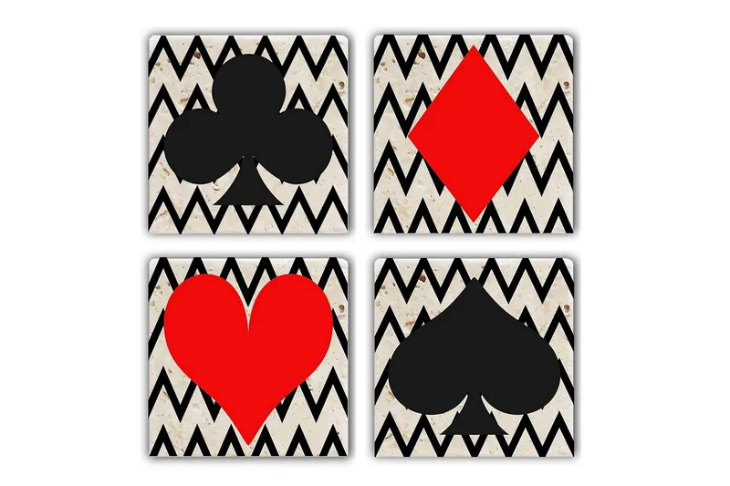 Glasunderlägg 4-pack - Flerfärgad - Inredning - Bordsdekoration - Glasunderlägg