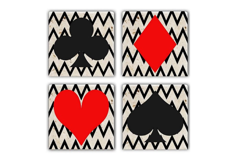 Glasunderlägg 4-pack, Flerfärgad