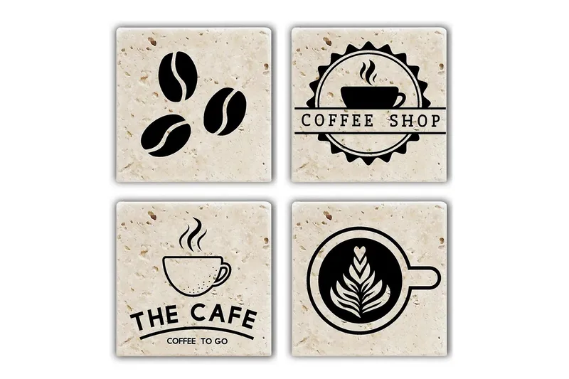 Glasunderlägg 4-pack, Flerfärgad