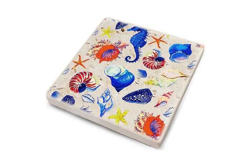 Glasunderlägg 4-pack - Flerfärgad - Inredning - Bordsdekoration - Glasunderlägg