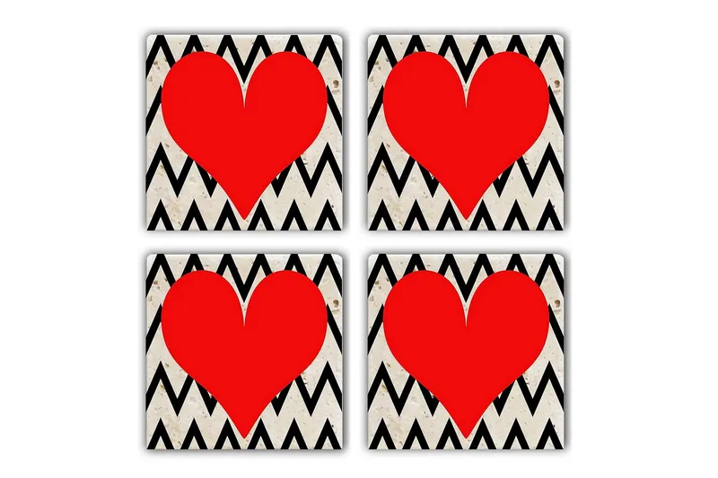 Glasunderlägg 4-pack, Flerfärgad