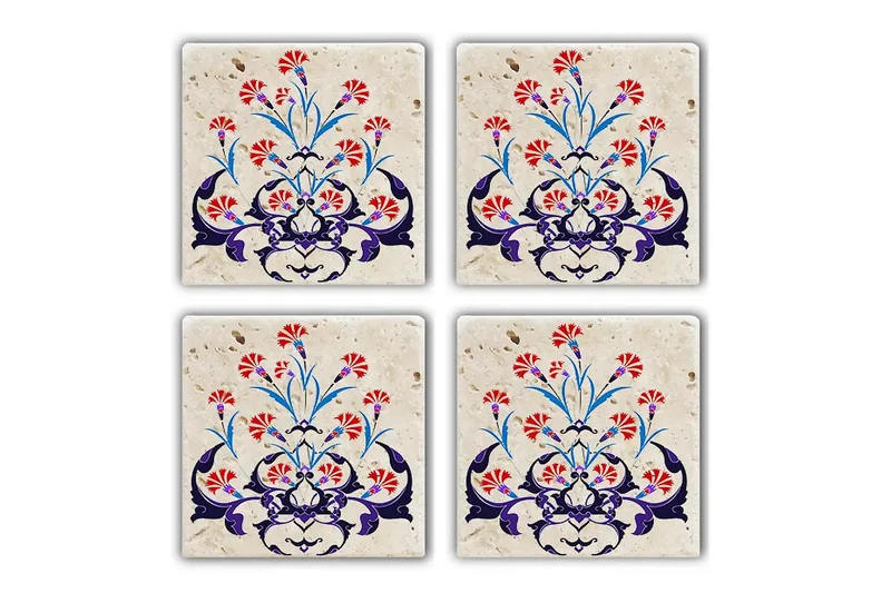 Glasunderlägg 4-pack, Flerfärgad