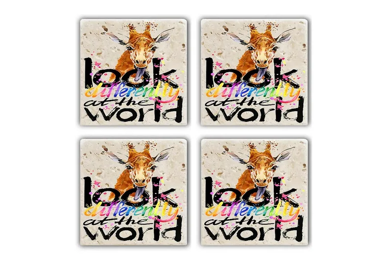 Glasunderlägg 4-pack, Flerfärgad