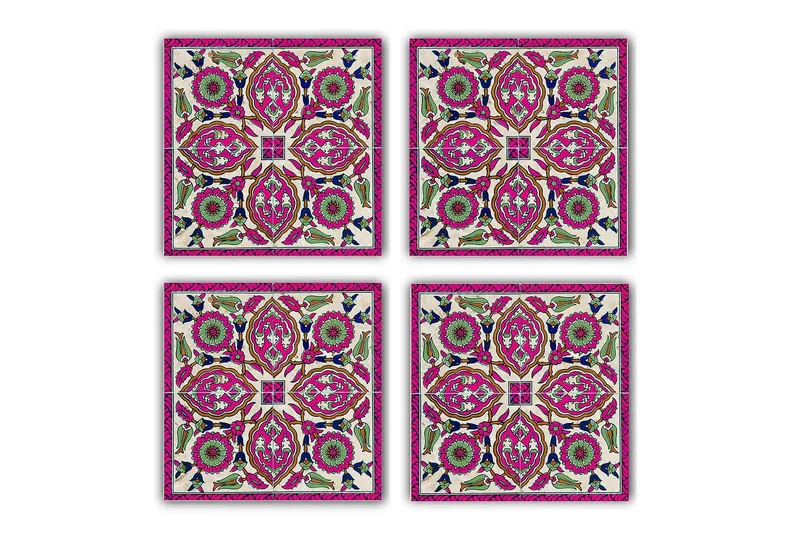 Glasunderlägg 4-pack - Lila/Grön - Inredning - Bordsdekoration - Glasunderlägg