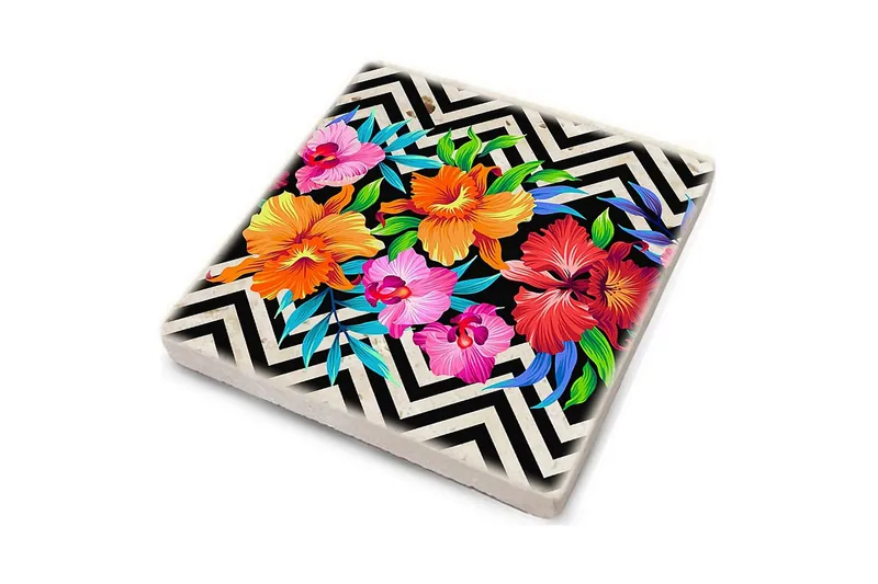 Glasunderlägg 4-pack - Flerfärgad - Inredning - Bordsdekoration - Glasunderlägg