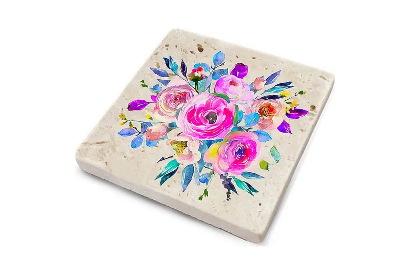 Glasunderlägg 4-pack - Flerfärgad - Inredning - Bordsdekoration - Glasunderlägg