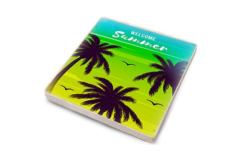 Glasunderlägg 4-pack - Flerfärgad - Inredning - Bordsdekoration - Glasunderlägg