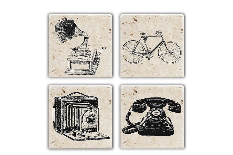 Glasunderlägg 4-pack, Flerfärgad