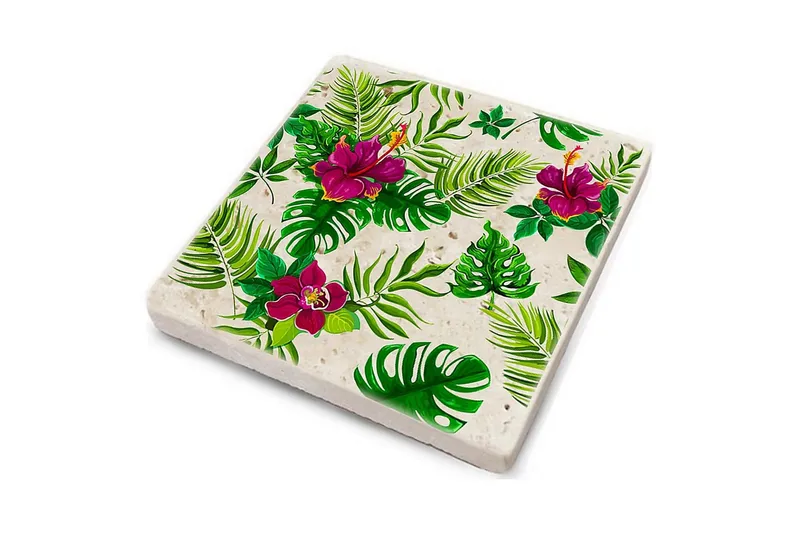 Glasunderlägg 4-pack - Flerfärgad - Inredning - Bordsdekoration - Glasunderlägg