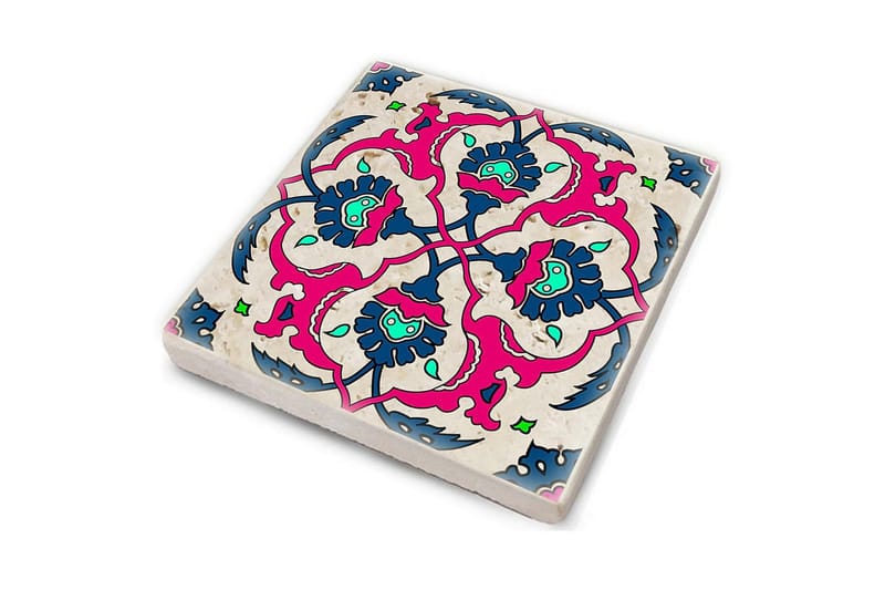 Glasunderlägg 4-pack - Rosa/Mörkblå - Inredning - Bordsdekoration - Glasunderlägg