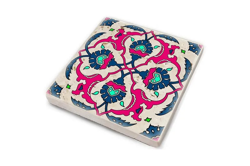 Glasunderlägg 4-pack - Rosa/Mörkblå - Inredning - Bordsdekoration - Glasunderlägg