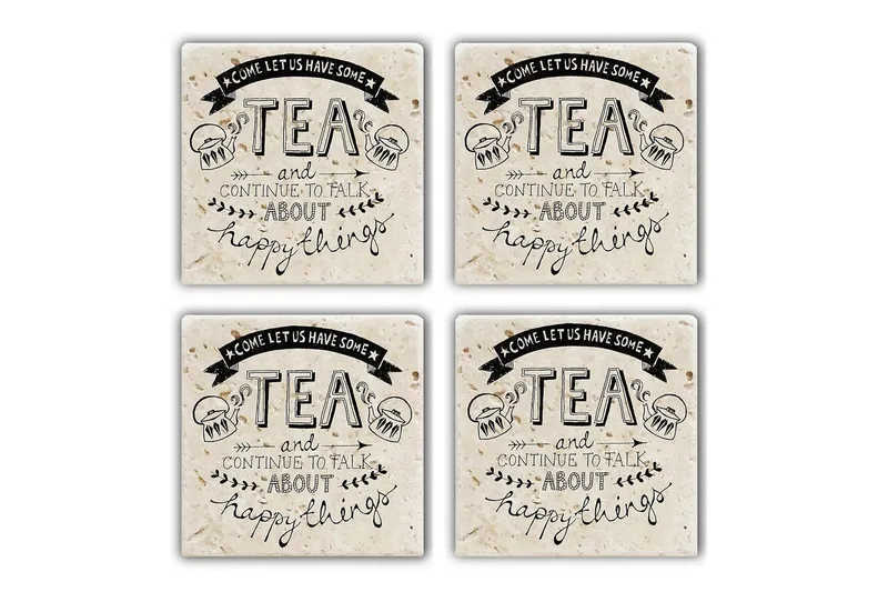 Glasunderlägg 4-pack, Flerfärgad