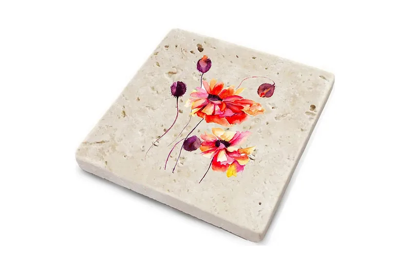 Glasunderlägg 4-pack - Flerfärgad - Inredning - Bordsdekoration - Glasunderlägg