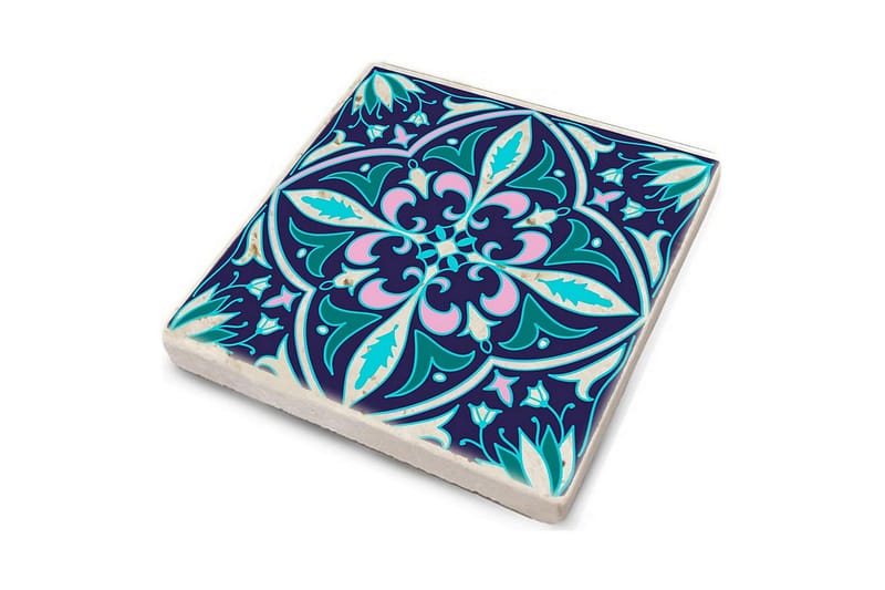 Glasunderlägg 4-pack - Mörkblå/Flerfärgad - Inredning - Bordsdekoration - Glasunderlägg