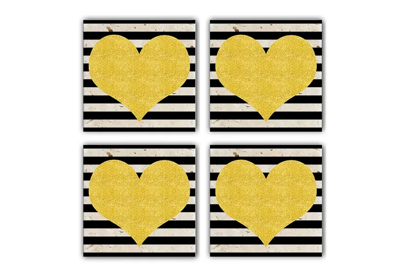 Glasunderlägg 4-pack, Flerfärgad