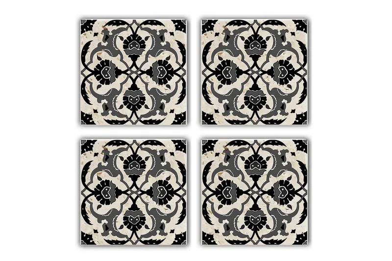 Glasunderlägg 4-pack - Svart/Mörkgrå - Inredning - Bordsdekoration - Glasunderlägg