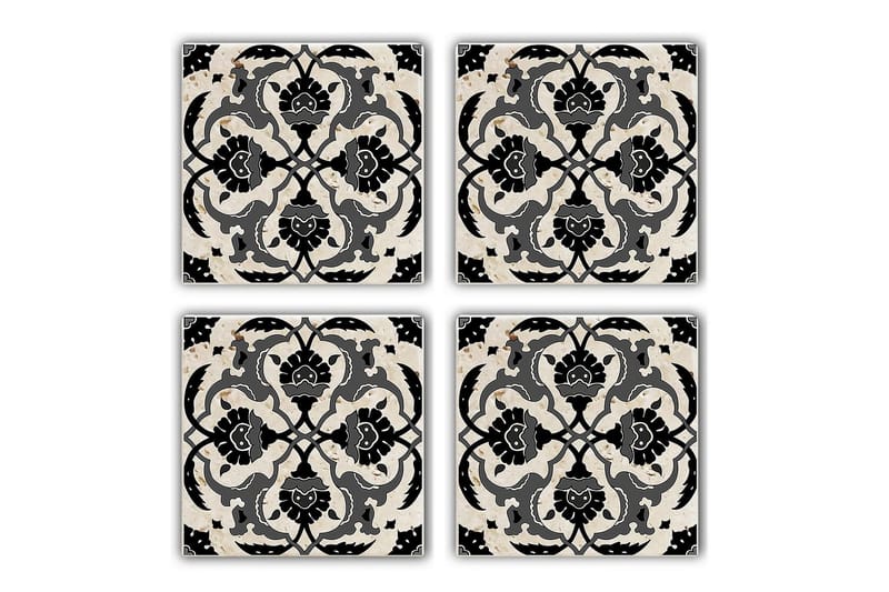 Glasunderlägg 4-pack, Svart/Mörkgrå