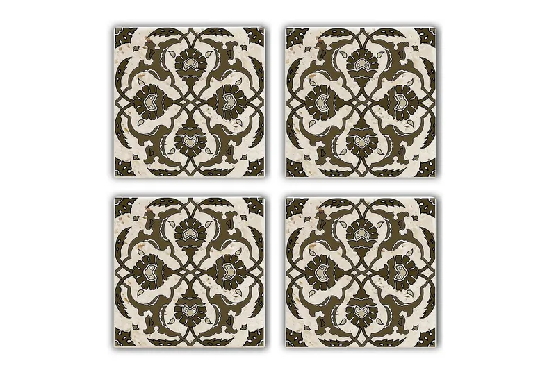 Glasunderlägg 4-pack, Brun/Beige