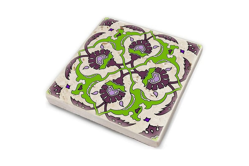 Glasunderlägg 4-pack - Lila/Grön - Inredning - Bordsdekoration - Glasunderlägg