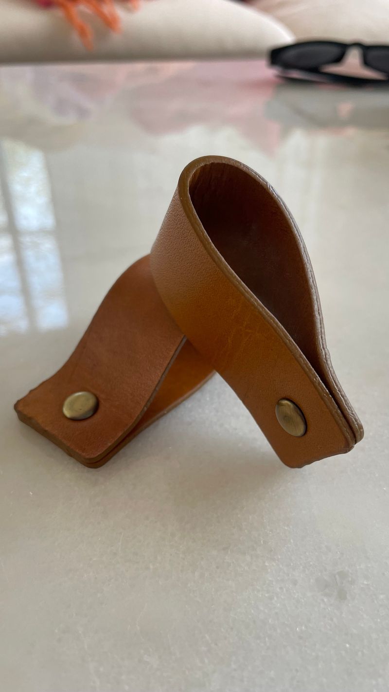 Servettring läder med platt spänne - brun - Inredning - Bordsdekoration - Servettring