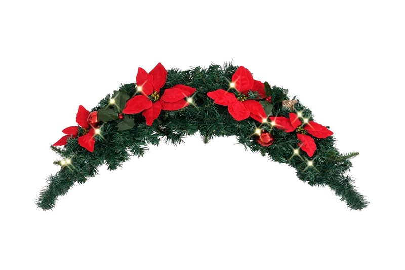 Julbåge med LED grön 90 cm PVC - Grön/Röd - Inredning - Dekoration & inredningsdetaljer - Festdekoration