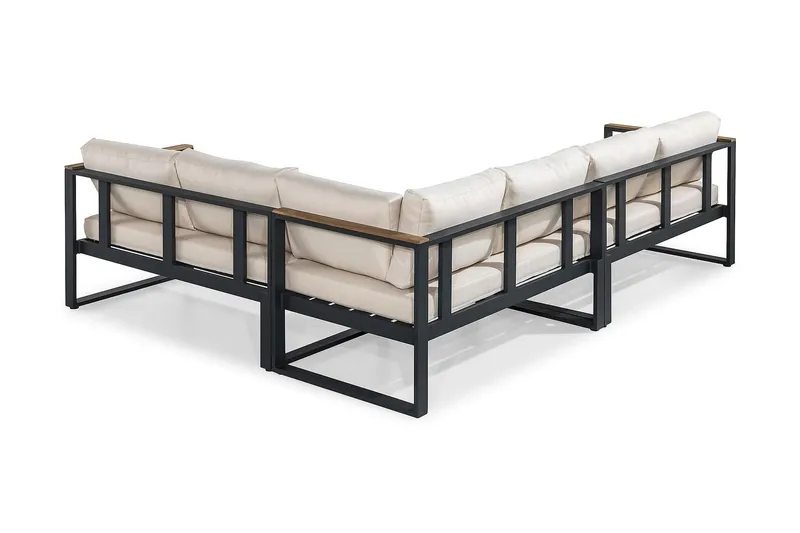 Aspvik Loungegrupp - Svart / Beiga dynor - Trädgård & spabad - Utemiljö - Altan & terrass - Altanmöbler