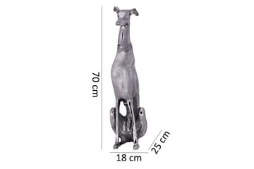 Dekorativ figur Wohnling Aluminiumhund Silver Modern - Inredning - Dekoration & inredningsdetaljer - Prydnadssaker - Skulptur