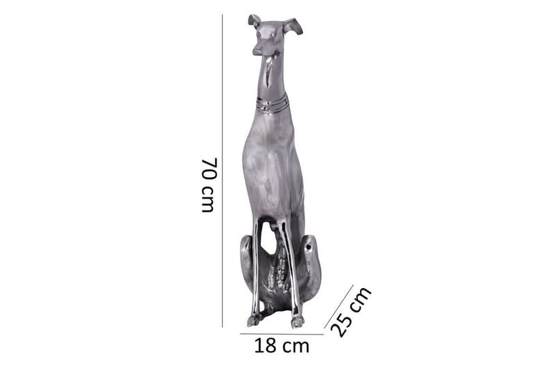 Dekorativ figur Wohnling Aluminiumhund Silver Modern - Inredning - Dekoration & inredningsdetaljer - Prydnadssaker - Skulptur