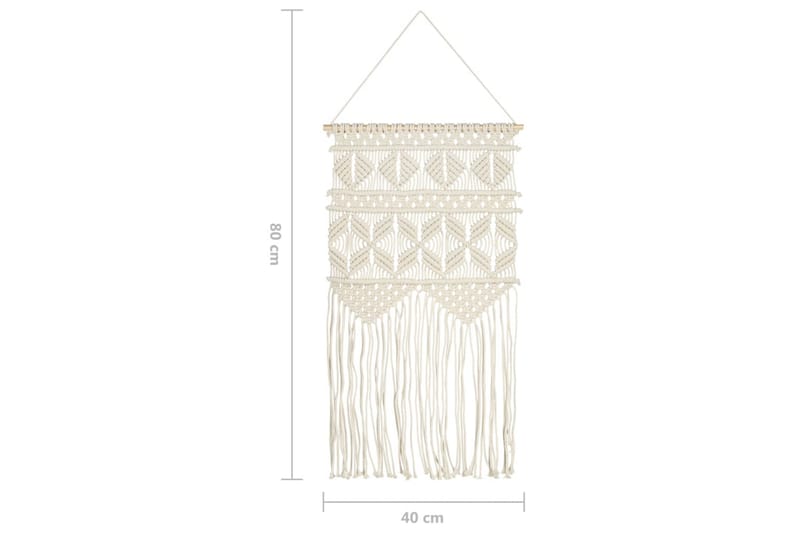 Väggbonad makramé 40x80 cm bomull - Kräm - Inredning - Dekoration & inredningsdetaljer