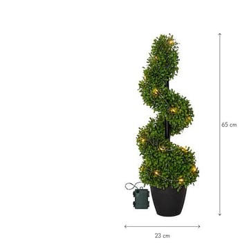 Dekorationsträd Jul Buxbom 65 cm 20 ljus Varmvit - Grön / Svart - Inredning - Konstgjorda växter & plastväxter