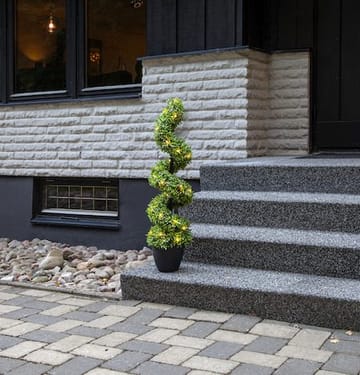 Dekorationsträd Jul Buxbom 90 cm 30 ljus Varmvit - Grön / Svart - Inredning - Konstgjorda växter & plastväxter