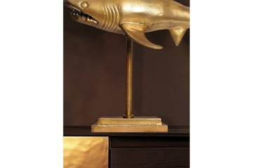 Dekorativ figur Wohnling Dekorhaj 70 cm aluminium, maritim stil Guld - Guld - Inredning - Dekoration & inredningsdetaljer - Prydnadssaker - Dekorationsfigur