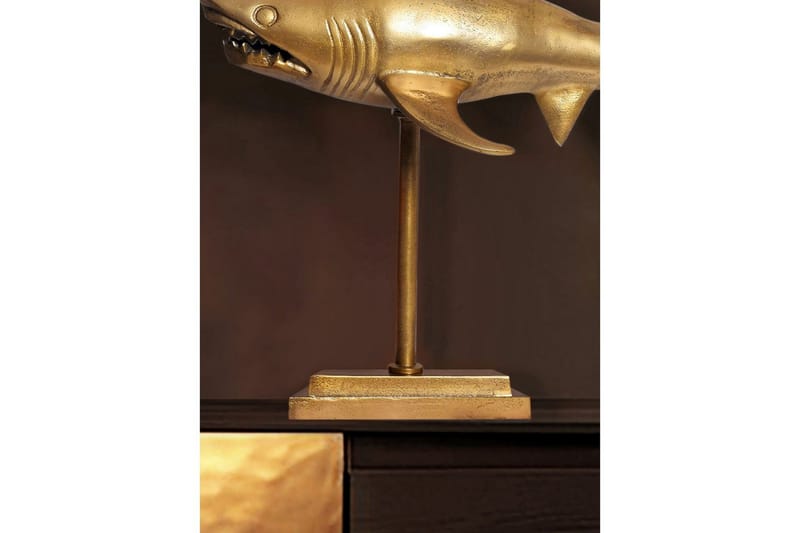 Dekorativ figur Wohnling Dekorhaj 70 cm aluminium, maritim stil Guld - Guld - Inredning - Dekoration & inredningsdetaljer