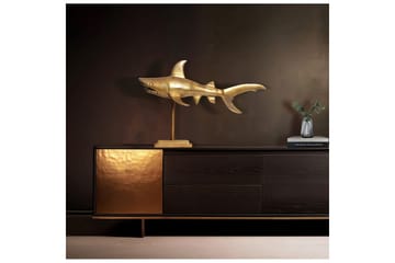 Dekorativ figur Wohnling Dekorhaj 70 cm aluminium, maritim stil Guld - Guld - Inredning - Dekoration & inredningsdetaljer - Prydnadssaker - Dekorationsfigur