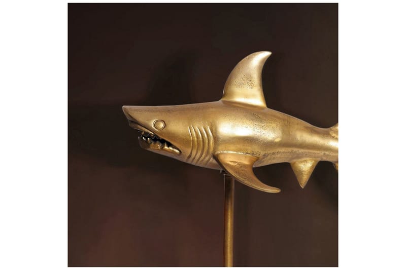 Dekorativ figur Wohnling Dekorhaj 70 cm aluminium, maritim stil Guld - Guld - Inredning - Dekoration & inredningsdetaljer