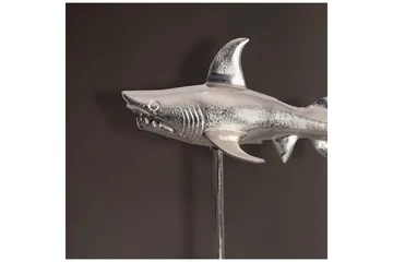 Dekorativ figur Wohnling Dekorhaj 70 cm aluminium, maritim stil Silver - Silver - Inredning - Dekoration & inredningsdetaljer - Prydnadssaker - Dekorationsfigur
