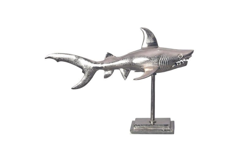 Dekorativ figur Wohnling Dekorhaj 70 cm aluminium, maritim stil Silver - Silver - Inredning - Dekoration & inredningsdetaljer