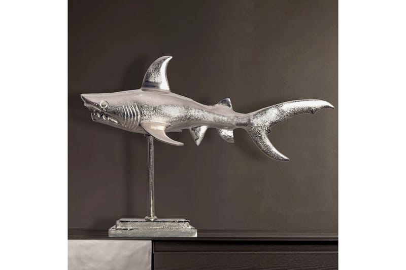 Dekorativ figur Wohnling Dekorhaj 70 cm aluminium, maritim stil Silver - Silver - Inredning - Dekoration & inredningsdetaljer