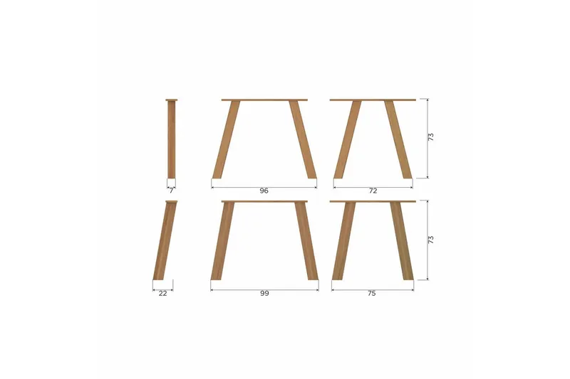 Bordben Haarlem Set om 2 - Transparent - Inredning - Dekorbeslag - Möbelbeslag - Möbelben