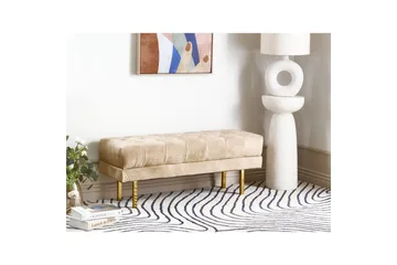 Sittbänk Roseville Beige/guld - Beige/guld - Möbler - Stolar & fåtöljer - Sittbänk - Hallbänk