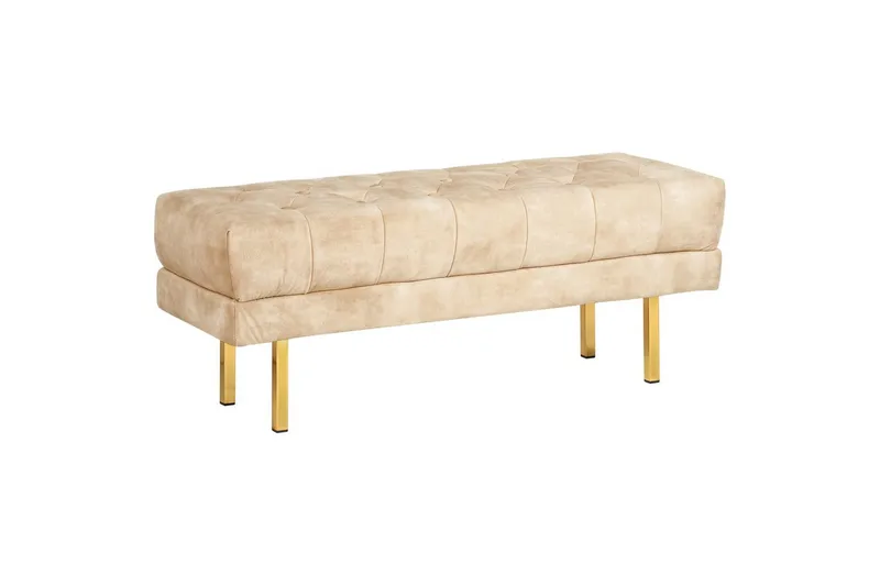 Sittbänk Roseville Beige/guld, Beige/guld