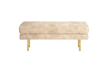 Sittbänk Roseville Beige/guld - Beige/guld - Möbler - Stolar & fåtöljer - Sittbänk - Hallbänk