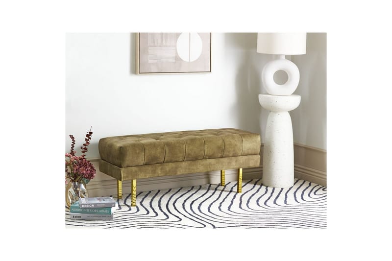 Sittbänk Roseville Grön/guld - Grön/guld - Inredning - Dekorbeslag - Möbelbeslag - Möbelben